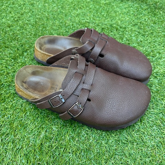 Birkenstock Boston Leather Clogs Adjustable Buckle Brown EU 39 US 8 - Picture 1 of 8